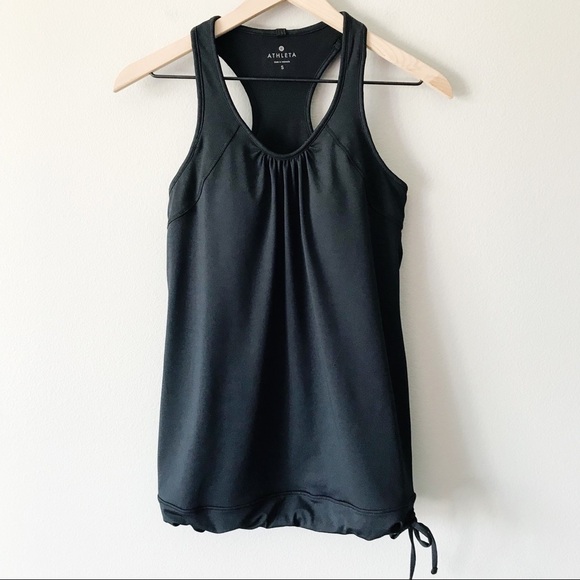 Athleta Tinker Tank Black Size Small Racerback Sleeveless Scoop Neck Drawstring - Picture 4 of 11